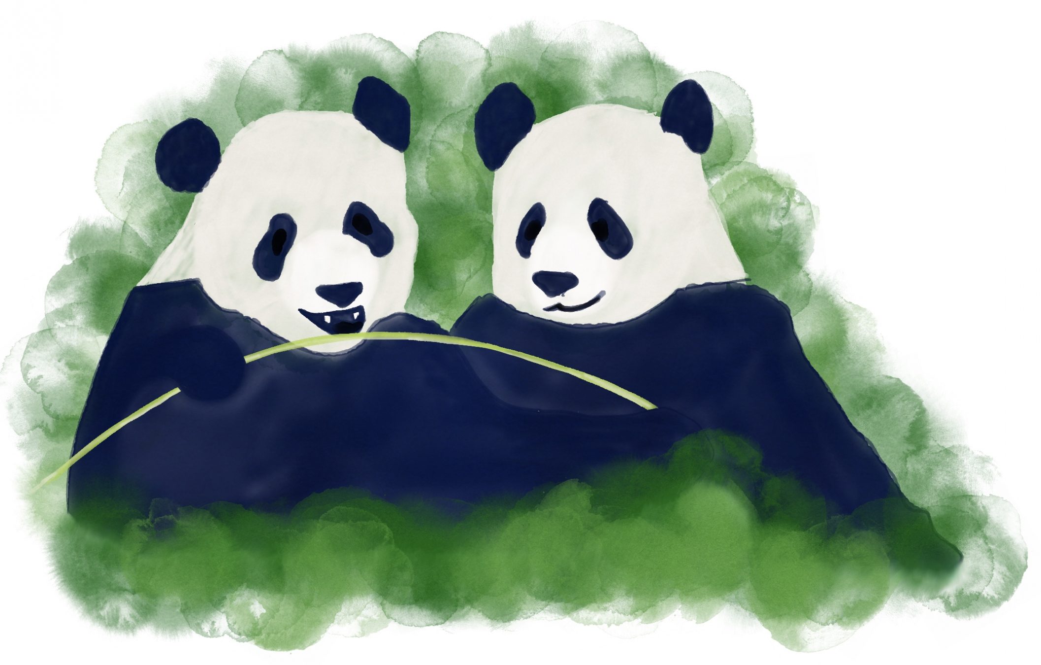 Kyssende pandaer